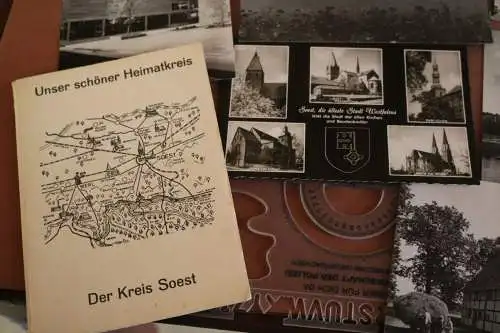 neun alte Karten mit Umschlag - Unser schöner Heimatkreis - Kreis Soest  60-70er