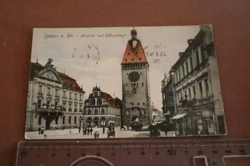 tolle alte Karte  Speyer a. Rh. - Altpörtel u. Oberpostamt  1914