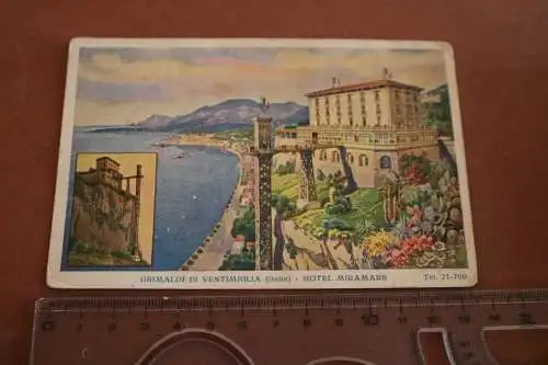 tolle alte Karte  Grimaldi di Ventimiglia Italien - Hotel Miramare 1910-30 ??