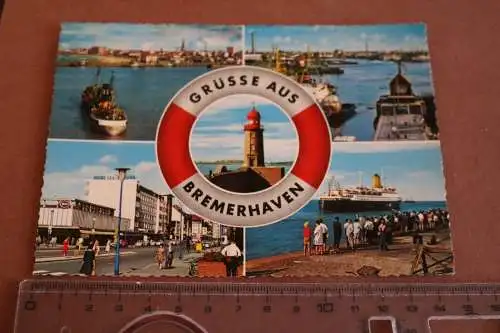 tolle alte Karte  Grüsse aus Bremerhaven - Ansichten 1969