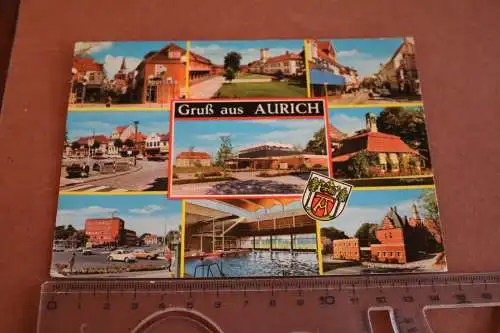tolle alte Karte  Gruß aus Aurich   Ansichten 1975