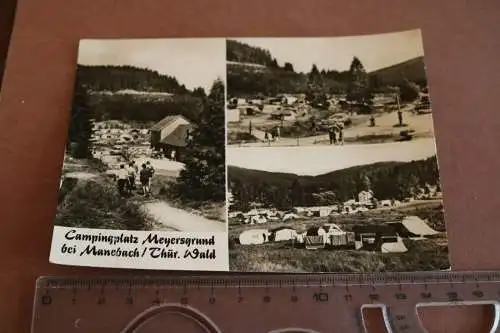 tolle alte Karte  Campingplatz Meyersgrund bei Manebach - Thür. Wald  80er Jahre