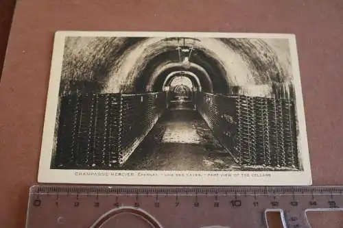 tolle alte Karte  Champagner Keller - Champagne Mercier 20-40er Jahre ???