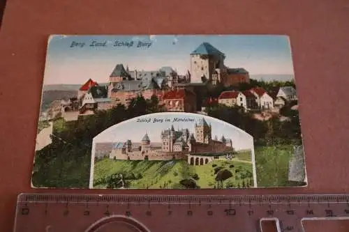 tolle alte Karte Berg. Land - Schloß Burg  1925