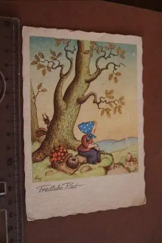 tolle alte Künstlerkarte Friedliche Rast  1942
