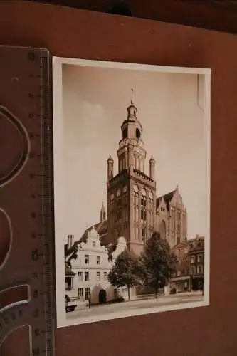 tolle alte Karte  Stargard Pommern St. Marienkirche - Nachdruck ?? 50-60er Jahre