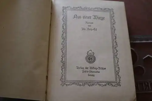 altes Buch  Wikinger-Bücher - Boy-Ed  Aus einer Wiege 1915