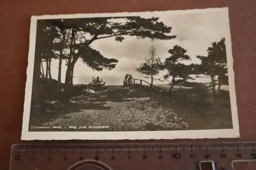 tolle alte Karte - Ostseebad Deep  Weg zum Weststrand 1940