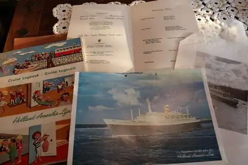 altes Reise Logbuch Passagiere Holland-Amerika Line 1965