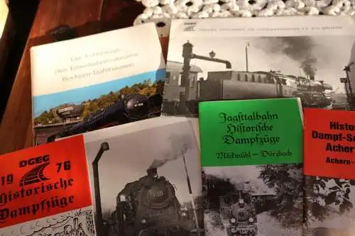 neun alte Programmblätter und andere - Eisenbahn , Dampflok - 