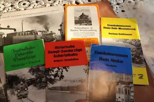 neun alte Programmblätter und andere - Eisenbahn , Dampflok - 