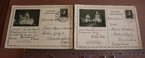 zwei tolle alte Ganzsachen Tschecheslowakai  Prag - Stempel Komotau 