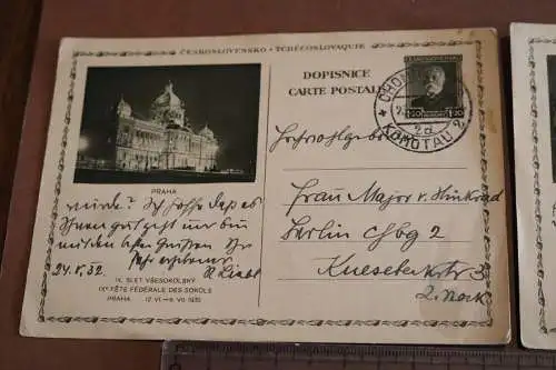 zwei tolle alte Ganzsachen Tschecheslowakai  Prag - Stempel Komotau 