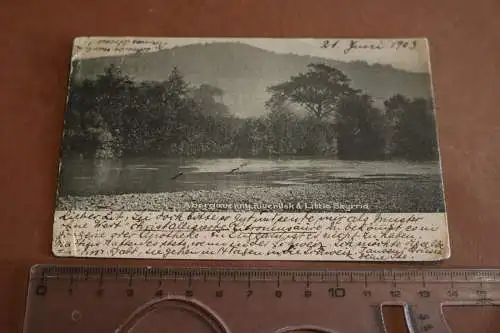 tolle alte Karte - Abergavenny,  River Usk and Little Skyrrid  1903