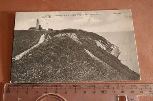 tolle alte Karte - Nordspitze Insel Rügen mit Leuchtturm 1922