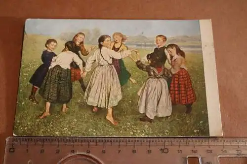 tolle alte Künstlerkarte - Kinderreigen von Thoma  1919