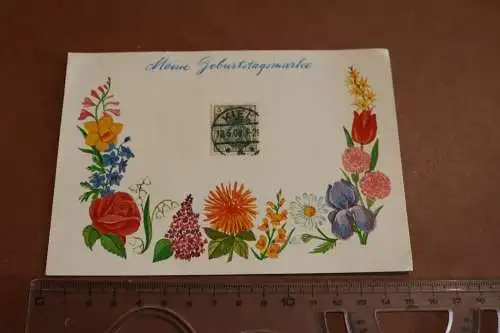 tolle alte dünne Karte - Meine Geburtstagsmarke - Stempel Kiel 12.05.1908