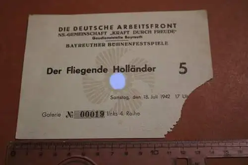 alte Eintrittskarte - Bayreuther Bühnenfestspiele 1942 - Der fliegende Holländer