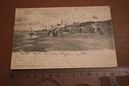tolle alte Karte - Bad Juist -  Strand Ansicht  1907