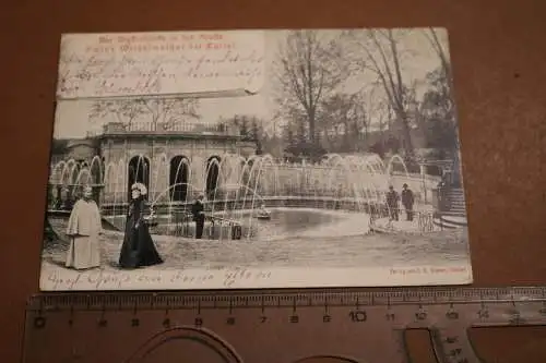 tolle alte Karte - Die Wasserkünste in der Grotte - Schloß Wilhelmsthal bei Cass