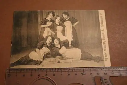 tolle alte Karte - Zirkus Zipper Ensemble - Dresden Terrassenufer 1910-20