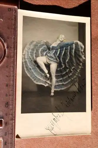 tolles altes Foto einer Tänzerin - Erotik - signiert, coloriert - 30-40er Jahre