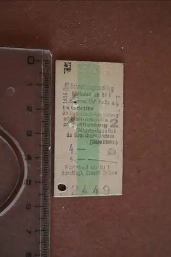 alte Fahrkarte -  Schnellzugzuschlag -  Karlsbad Görlitz  30-40er Jahre ???