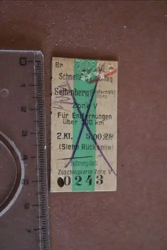 alte Fahrkarte - Schnellzugzuschlag  Seitenberg  Schlesien   30-40er Jahre ???