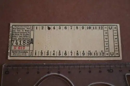 alte Fahrkarte - Berliner Strassenbahn  30-40er Jahre ???