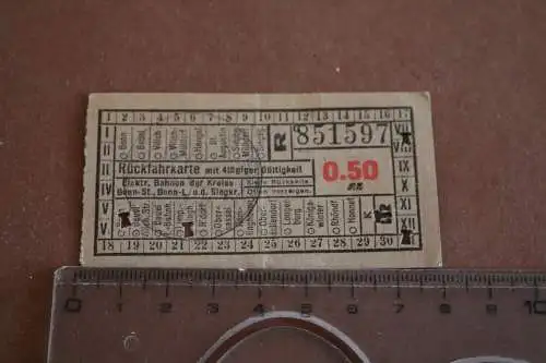 alte Fahrkarte - Elektr. Bahnen der Kreise Bonn - 30-40er Jahre 