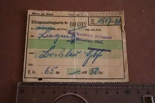 alte Fahrkarte - Liegnitz - Breslaus 1941