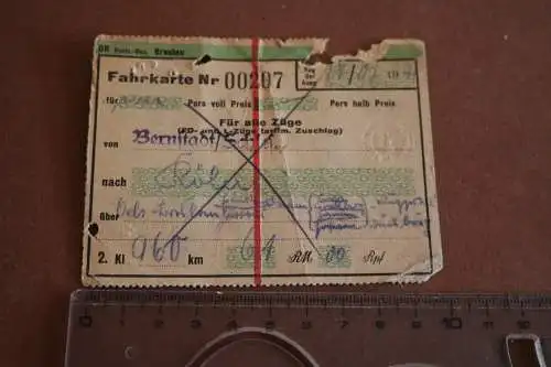 alte Fahrkarte - Bernstadt  Schlesien - Köln 1941
