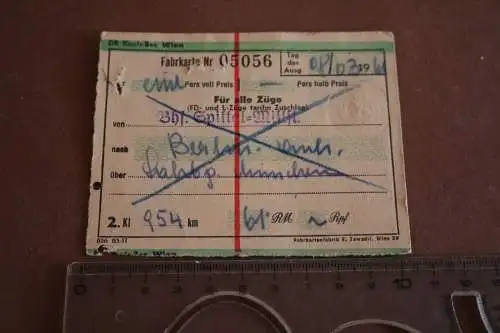 alte Fahrkarte - Spittal/Millst.  - Berlin  1941