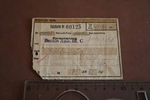 alte Fahrkarte - Berlin nach ?   1941