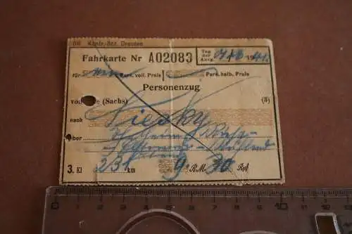 alte Fahrkarte -  ?? Sachs nach Siesky ??  1941