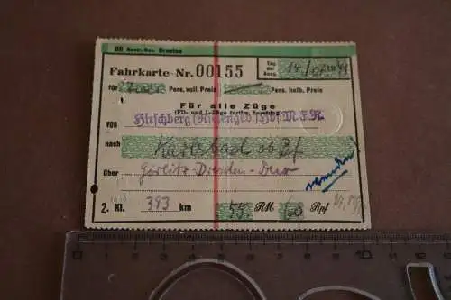 alte Fahrkarte - Hirschberg Schlesien - Karlsbad  1941