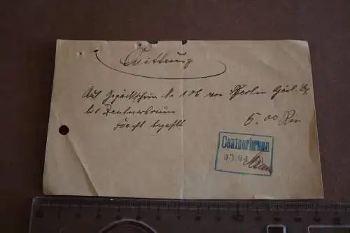 alte Quittung - Gepäckstück ? Berlin - Centnerbrun ?  1941