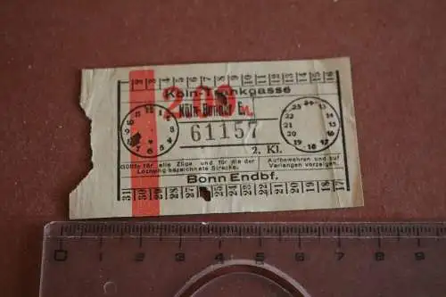 alte Fahrkarte -Köln Trankgasse - Köln-Bonner E.  - Alter ?