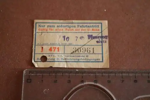 alte Fahrkarte -BVG Berlin  U-Bahn  30-40er Jahre  ????