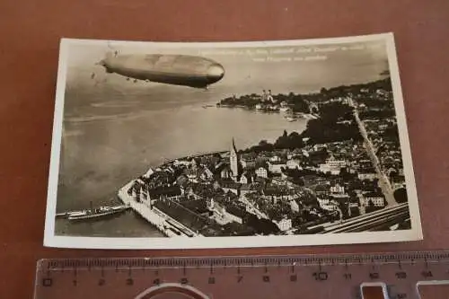 tolle alte Karte Friedrichshafen mit Luftschiff Graf Zeppelin 1934