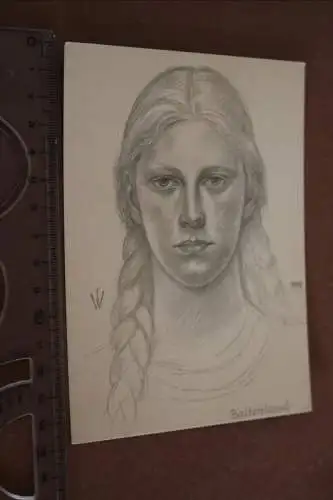  tolle alte Künstlerkarte - Willrich  -  Deutsches Mädel aus dem  Baltenland 