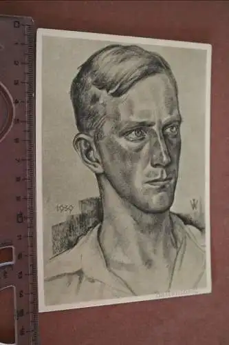  tolle alte Künstlerkarte - Willrich  - Jungbauernführer Baltenland 