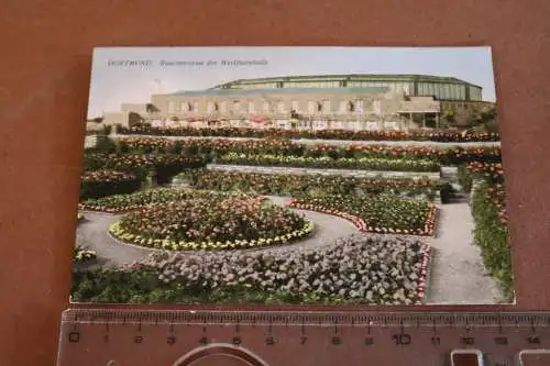 tolle alte Karte Dortmund Rosenterrasse der Westfalenhalle 1932