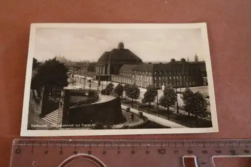 tolle alte Karte Dortmund Hauptbahnhof mit Freistuhl  1930