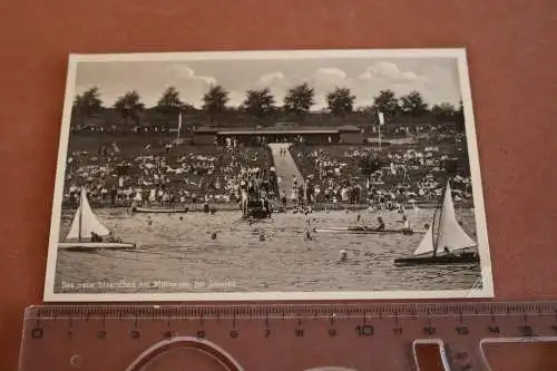 tolle alte Karte - Neue Strandbad am Möhnesee bei Delecke 30er Jahre ??