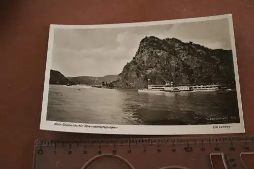 tolle alte Karte  Köln-Düsseldorfer Rheindampfschifffahrt - Loreley