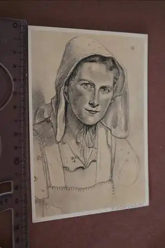  tolle alte Künstlerkarte - Willrich  - Niedersächsische  Bauerntochter