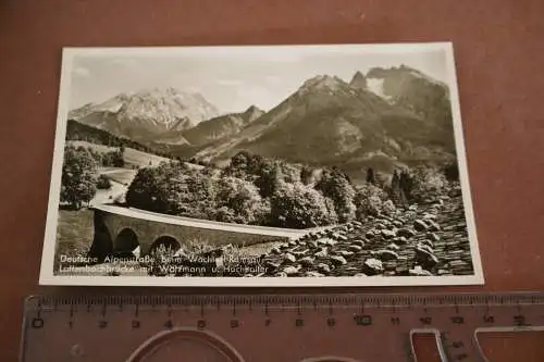 tolle alte Karte  Deutsche Alpenstraße - Lattenbachbrücke 