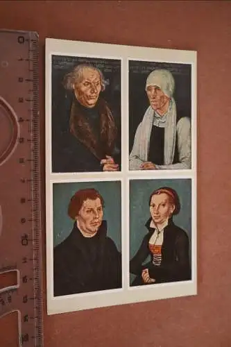 tolle alte Karte Wartburg - Portraits Familie Luther 