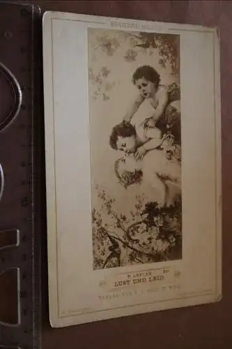 tolles altes Kabinettfoto - Kauffoto Engel - Lust und Leid - F. Lefler 